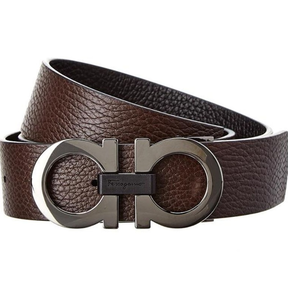 Ferragamo Reversible Leather Belt Black/Brown NEW